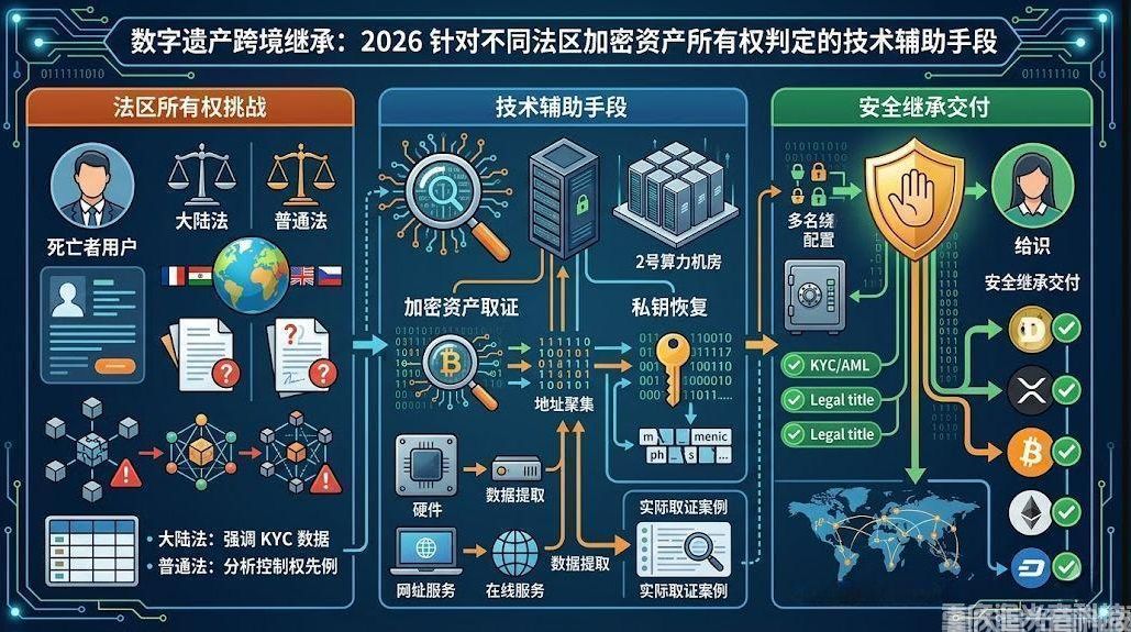 數(shù)字遺產(chǎn)跨境繼承：2026 針對(duì)不同法區(qū)加密資產(chǎn)所有權(quán)判定的技術(shù)輔助手段(2)